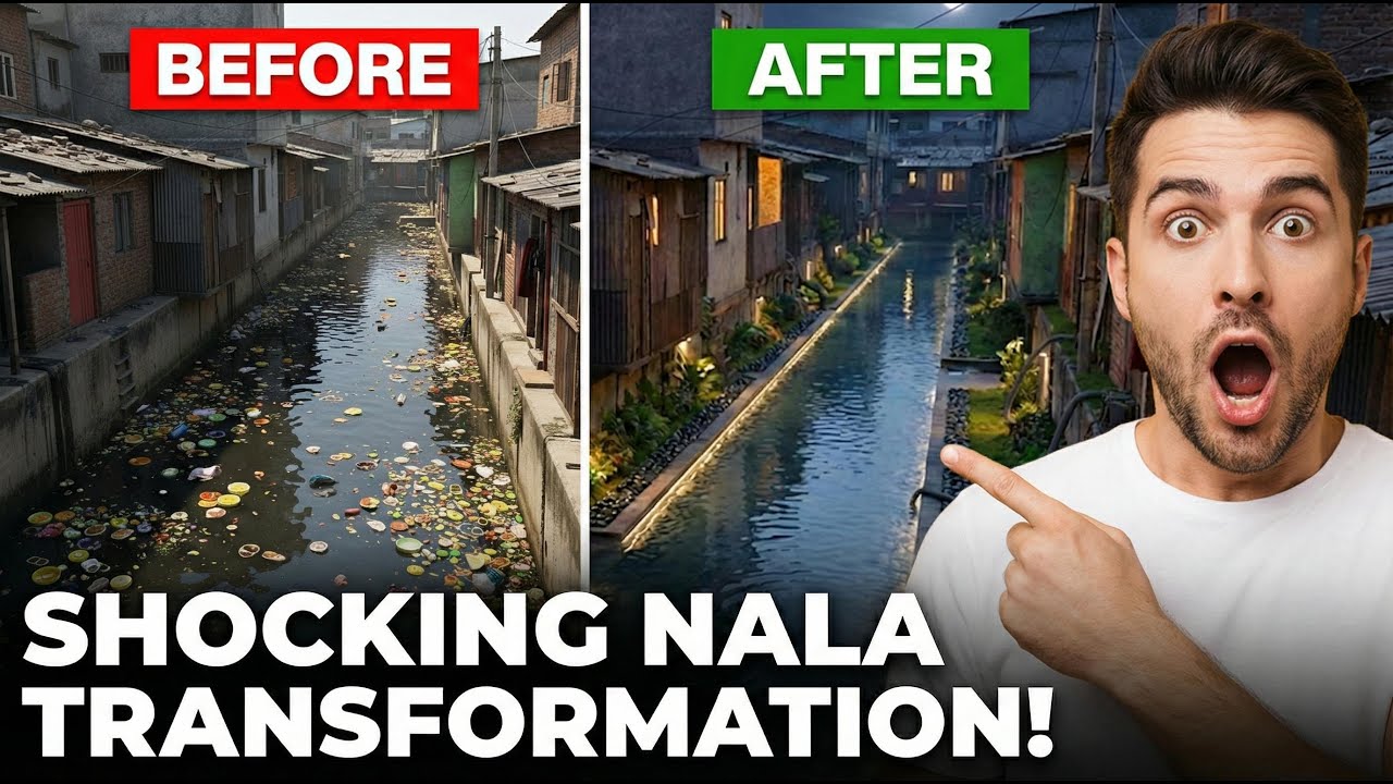 Open Drain (Ganda Nala) Transformation | Dirty Drain to Green Corridor | Buildify AI | AI Buildify