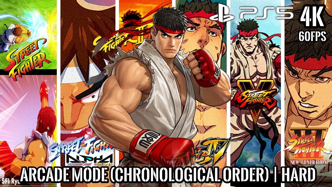 STREET FIGHTER 5 CHAMPION EDITION | ARCADE MODE (Chronological Order) | RYU | HARD | PS5 | 4K 60FPS