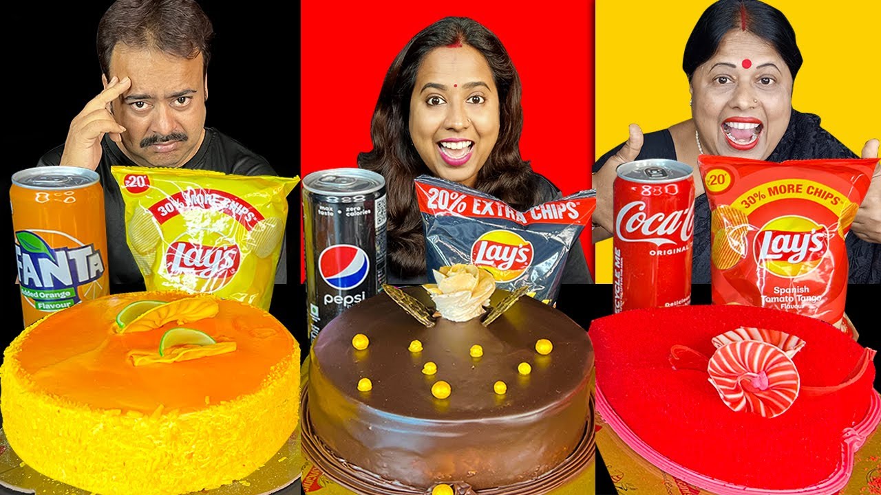 RED VS BLACK VS YELLOW COLOUR FOOD CHALLENGE 🤩| Food Of The Same Colors Challenge | Big Bites