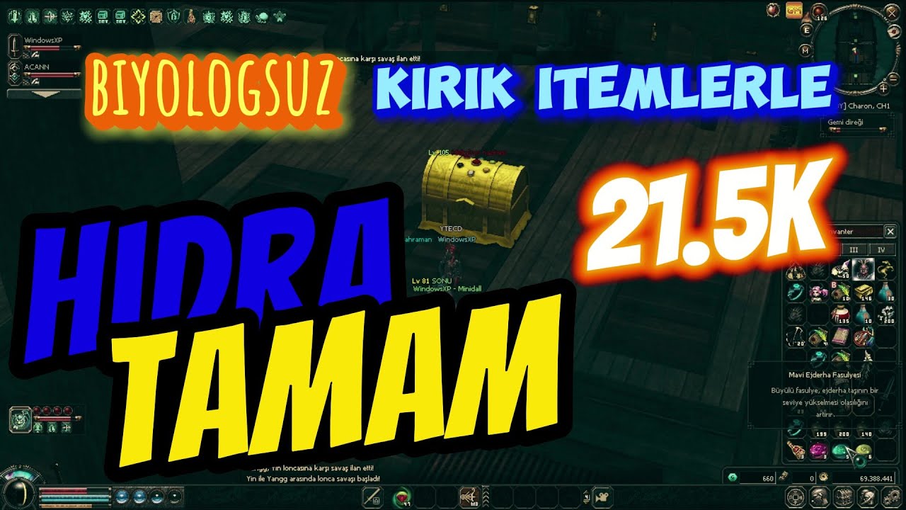 YAPAMAZSIN DEDİLER YAPTIK! 21.5K HASAR | BİYOLOGSUZ HİDRA KESİMİ ! KIRIK İTEMLERLE #metin2tr #hidra