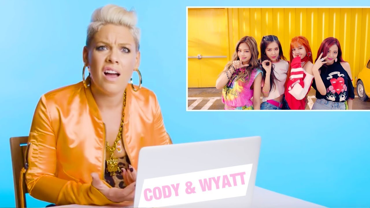 Pink reacts to BLACKPINK