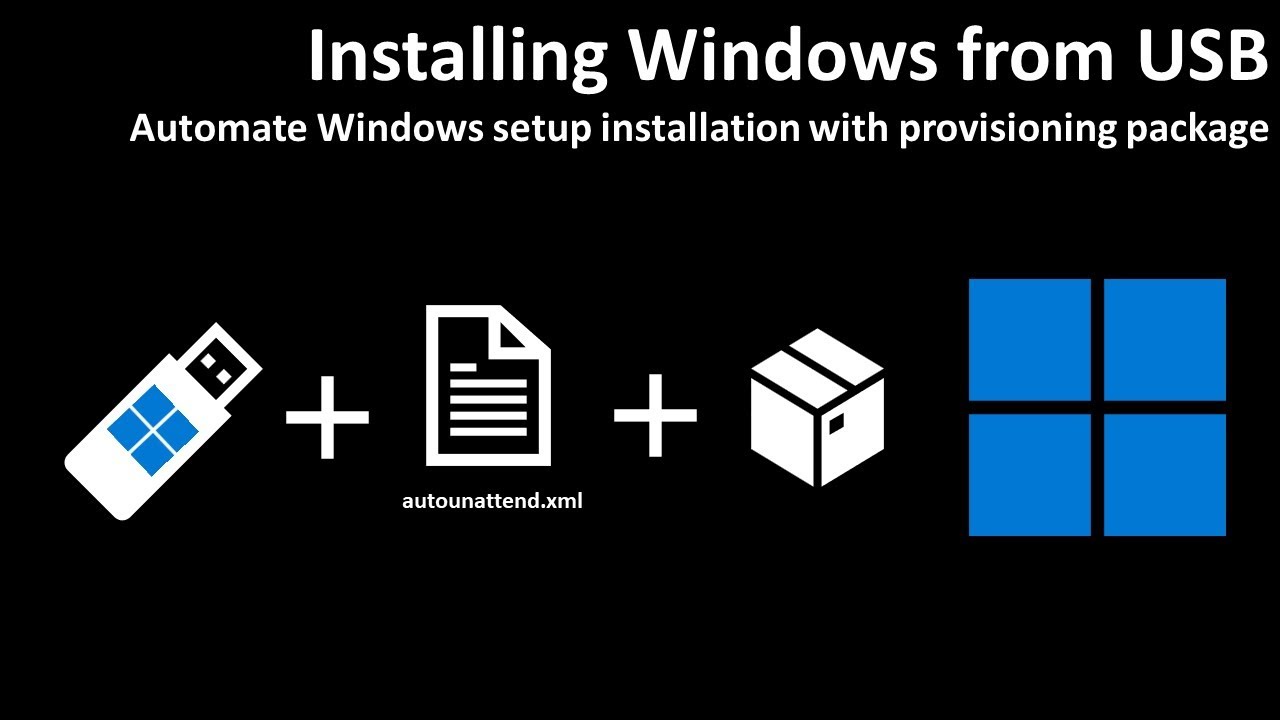 Установка Windows с USB-накопителя: автоматическая установка Windows с помощью пакета подготовки....