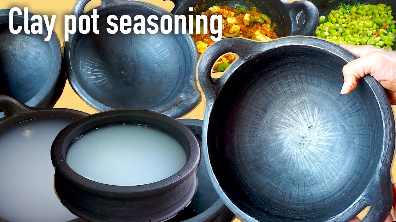 Clay pot seasoning | how to use new clay pot for cooking | new mud pot | black clay pot seasoning