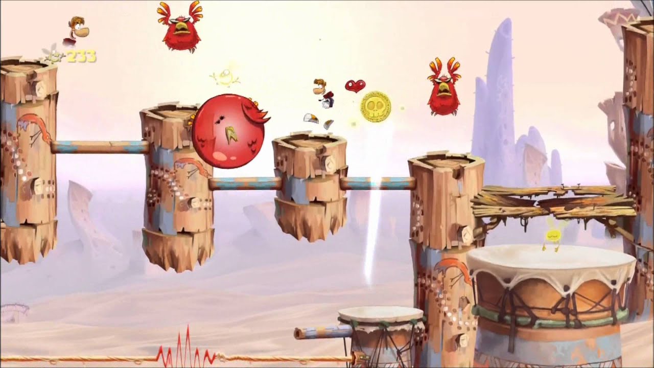 Rayman Origins (1080i HD) Walkthrough Part 13 - Crazy Bouncing - Electoons & Lum Medal