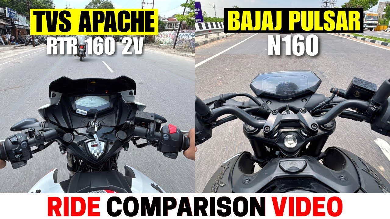 New 2025 TVS Apache RTR 160 2V Vs Bajaj Pulsar N160 RIDE COMPARISON🥳 