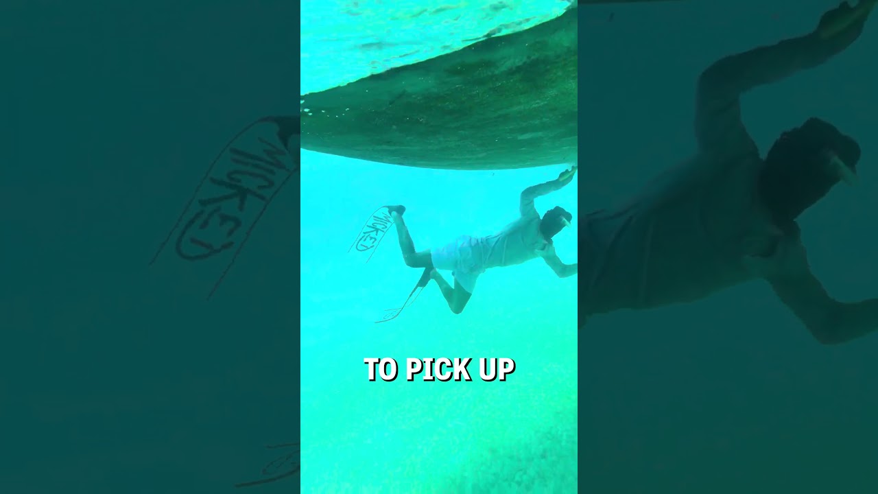 Scraping barnacles off a boat! 😮🚤  -  🎥 BVIRAL / brittney.uribe / sailing.wicked