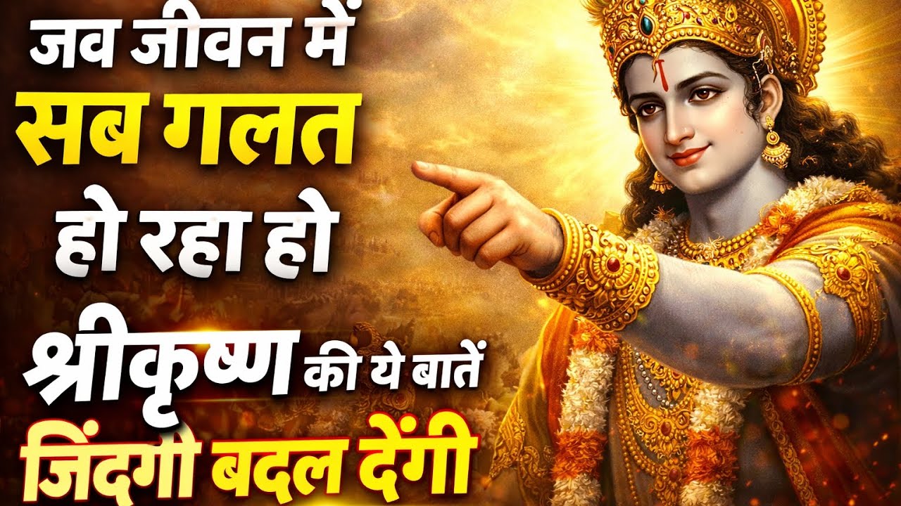 जब जीवन में सब गलत हो रहा हो | श्री कृष्ण की ये बातें आपकी ज़िंदगी बदल देंगी | Jay shree Krishna 🙏