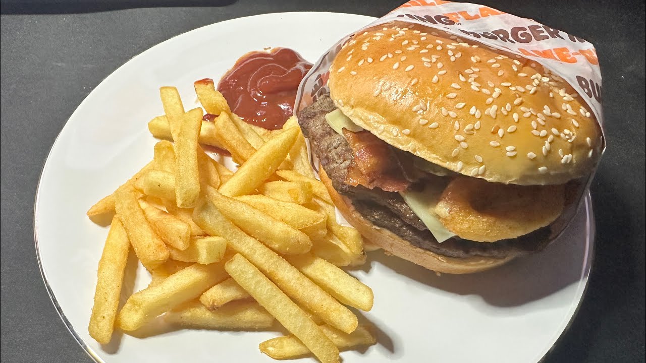 ASMR Trying Burger King Steakhouse Whopper with Bacon and Fries Whispered Ramble Mukbang