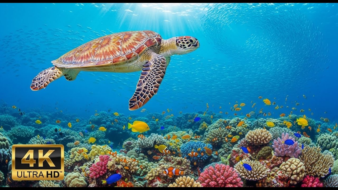🐠 Aquarium 4K Ultra HD – Relaxing Coral Reef Fish & Calming Ocean Sounds for Meditation