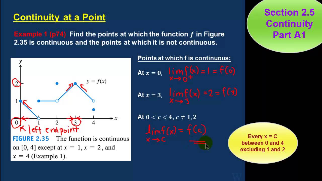 Section 2.5 Continuity Part A1