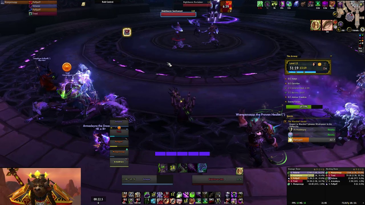 WoW Patch 8.0.1 - The Arcway +15 [+3] (Affliction Warlock PoV)