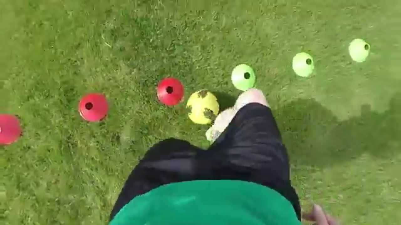 Sideways Dribbling, Getting Open, and Shooting on Goal - The Sideways Slalom Soccer Dribbling Drill