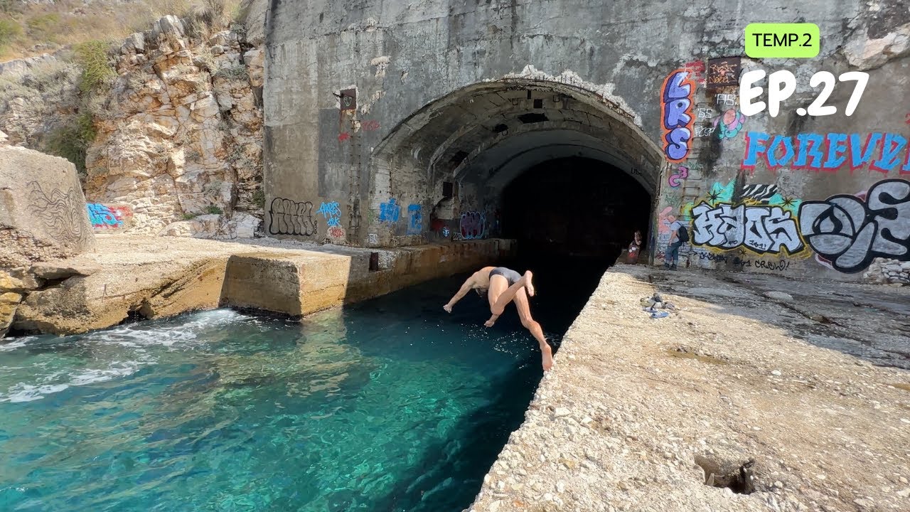 Mergulhámos num BUNKER DE SUBMARINOS// preços MERCADO na Albania, Riviera Albanesa de autocaravana