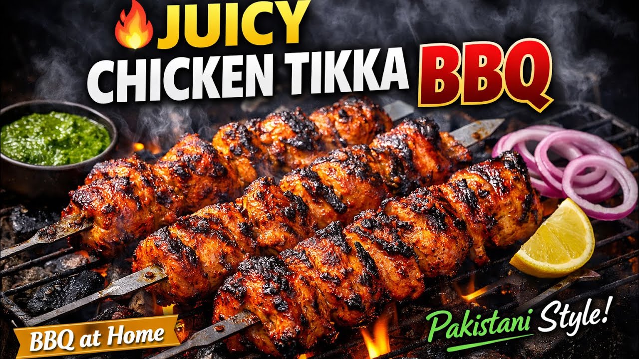 Chicken Tikka BBQ Recipe | Smoky,Juicy & Perfect BBQ Chicken at Home | Easy Pakistani BBQ