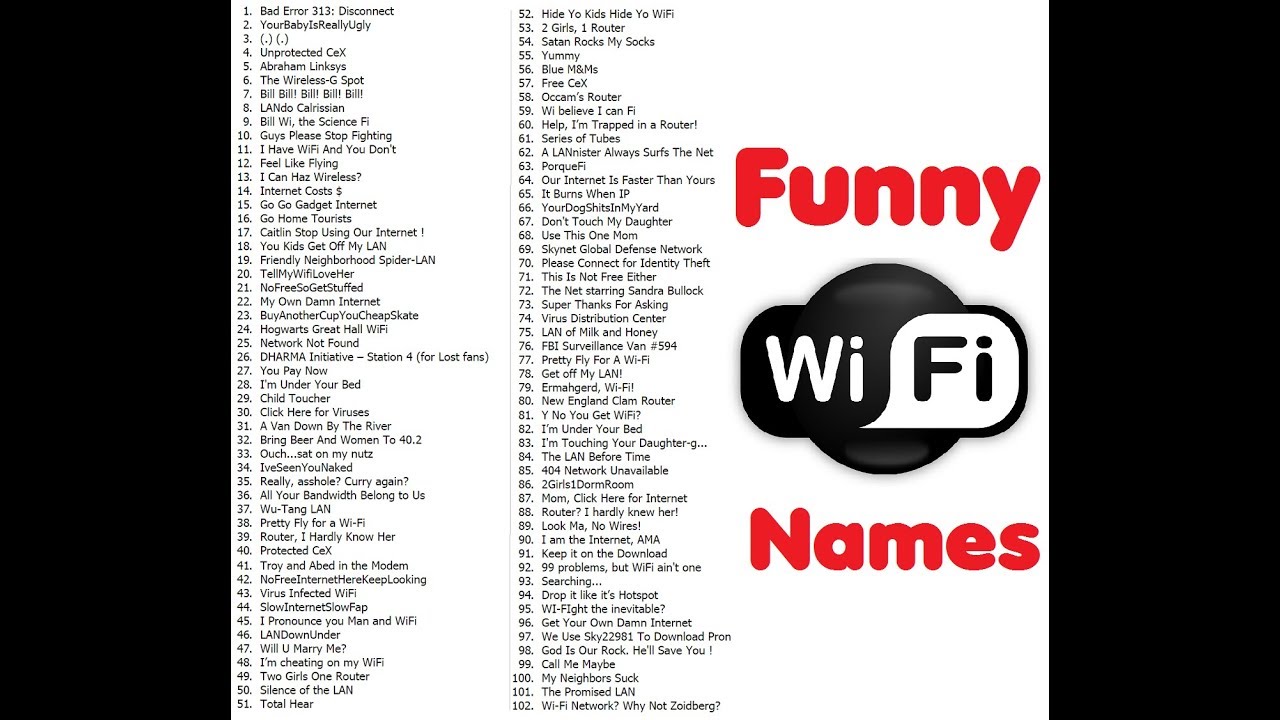 Funny Wifi Names