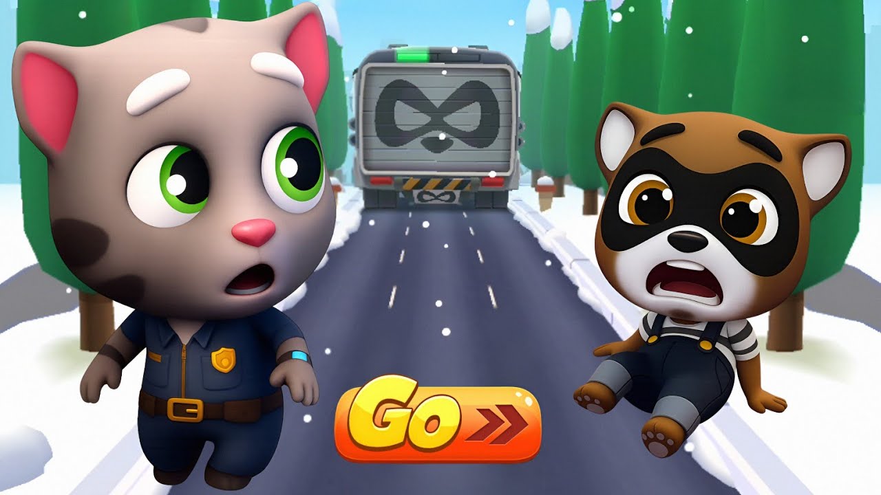 Talking Tom Gold Run New Update - Officer Tom vs Raccoon Boss Fight in Cops and Robbers Events 🥶 