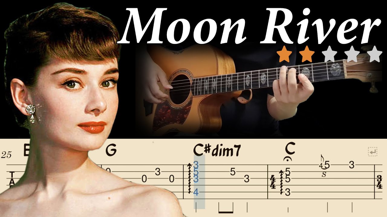 💗MOON RIVER - Audrey Hepburn💗Breakfast at Tiffany'sㅣRomantic Fingerstyle Guitar TutorialㅣSimple Tabs