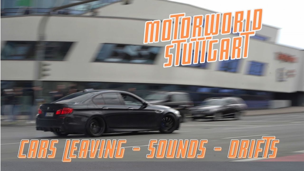 Cars leaving Motorworld Stuttgart Saison Eröffnung 2x La Ferraris - Pure Sound, Drifts 4K