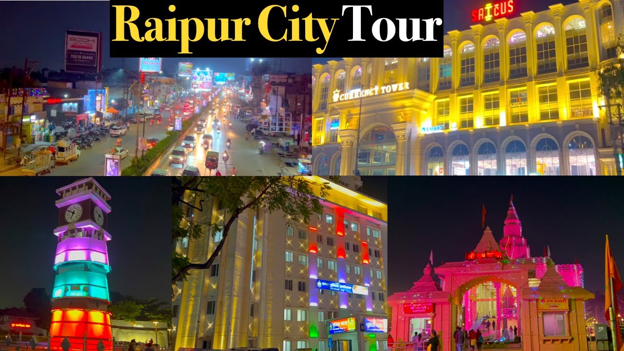 Raipur City Night View | रायपुर सिटी 2023 | Raipur City Tour 2023 रायपुर शहर | Raipur Chhattishgarh