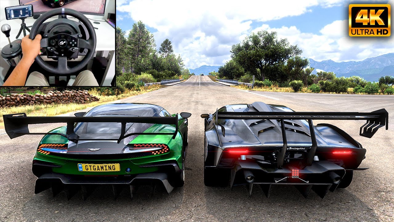 Aston Martin Vulcan & Lamborghini Essenza | Forza Horizon 5 | Thrustmaster T300RS gameplay