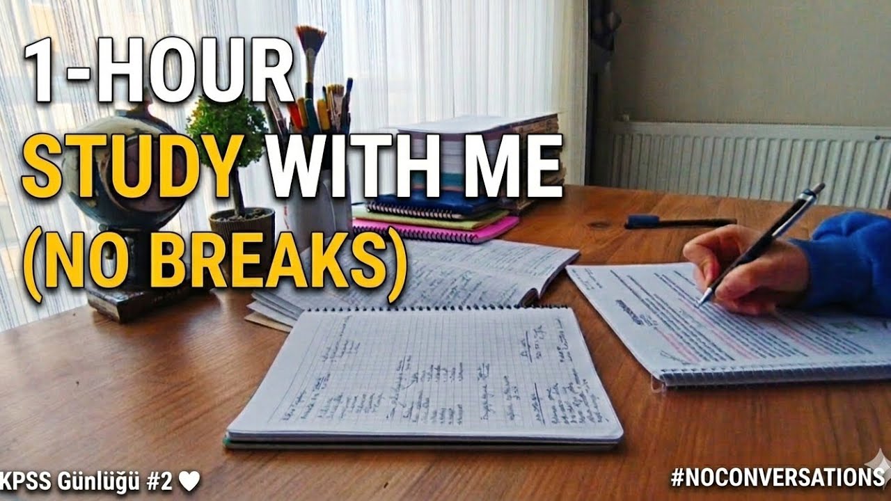 study with me for 1 hour (no music, no breaks) ✏️ | KPSS hazırlık süreci