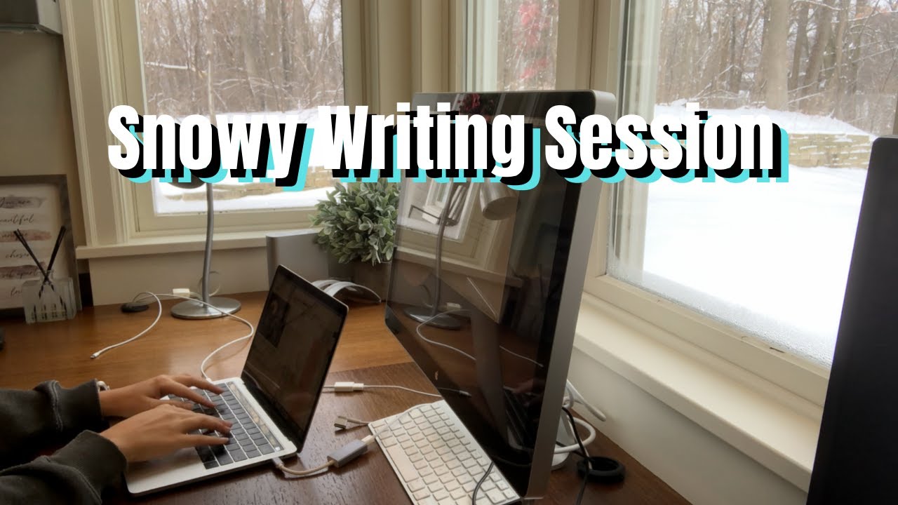 1 Hour Snowy Real Time Writing Session With Typing Sounds // Write With Me