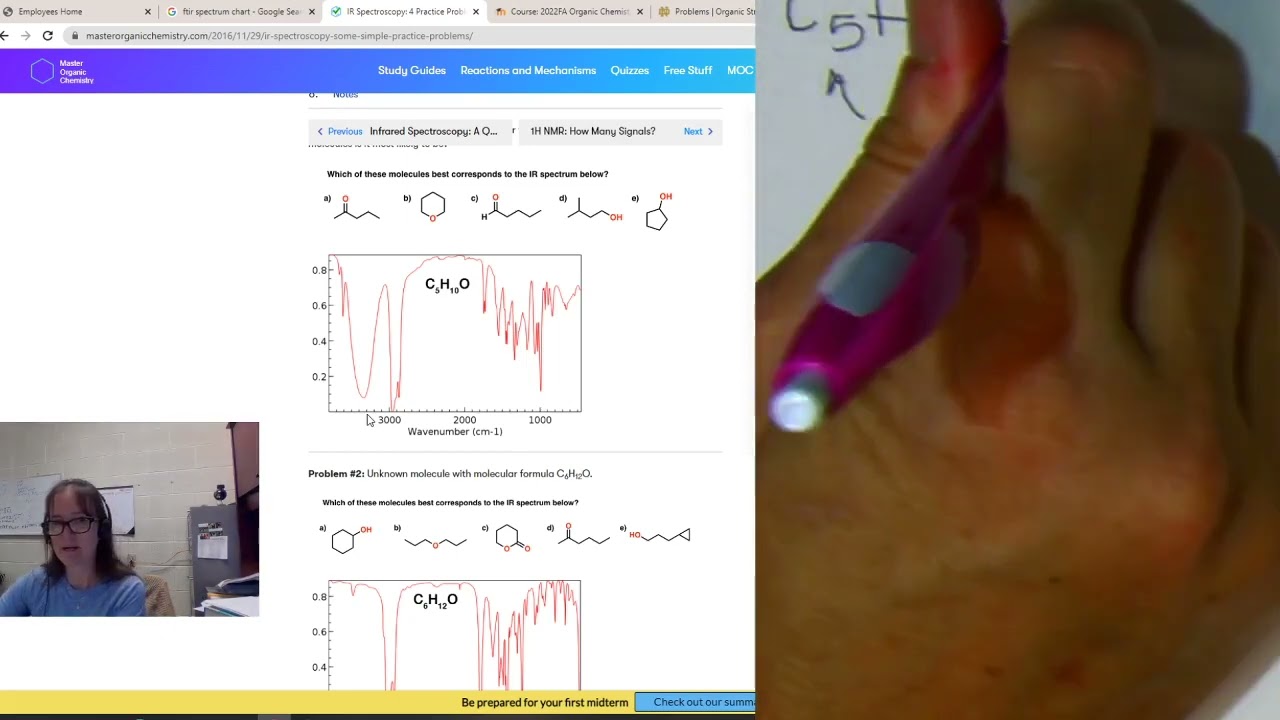 Organic Chemistry: FT IR Spectroscopy Review and Examples
