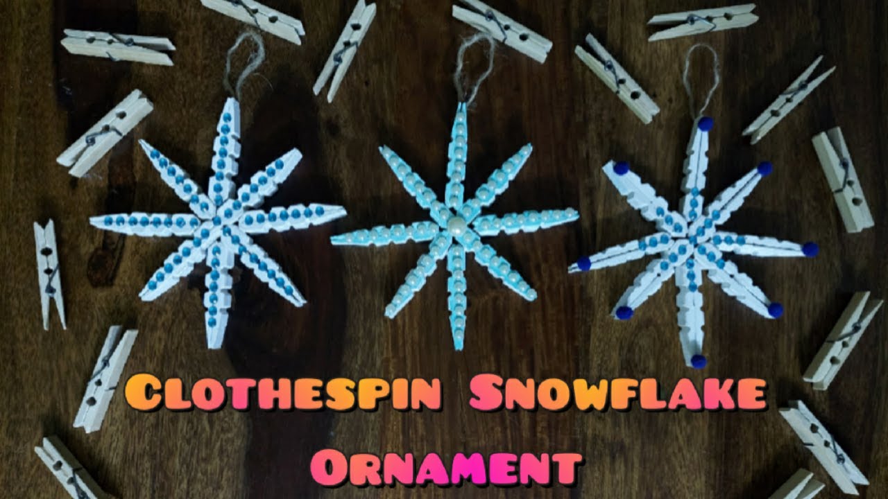 How to make Clothespin Snowflake Christmas Ornament❄ | DIY snowflake❄  | Christmas Crafts🎅❄🎄