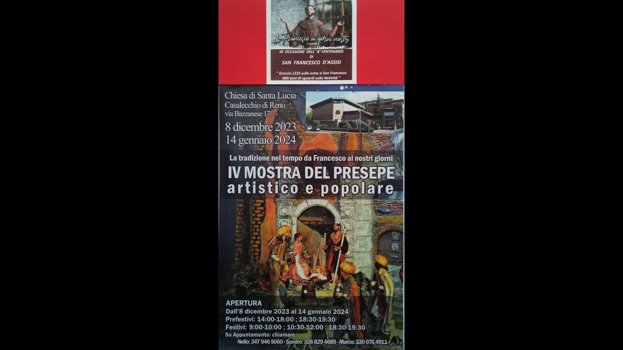 IV MOSTRA DEL PRESEPE ARTISTICO E POPOLARE  S.NATALE 2023 CHIESA S.LUCIA CASALECCHIO di RENO (BO)