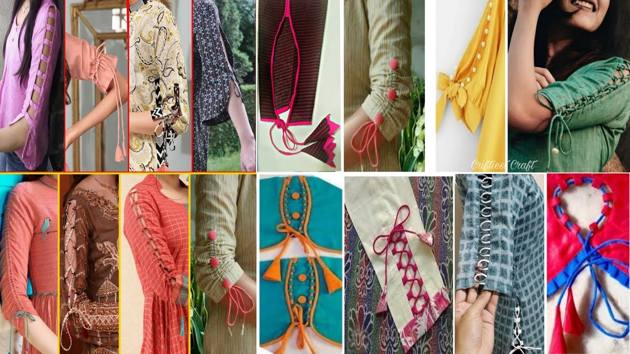 ফিতা/লেইস দিয়ে জামার হাতার ডিজাইন || sleeves design with dori || Baju ke design | sleeve with lace