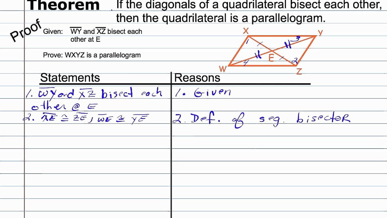 Proving a Quadrilateral a Parallelogram | Geometry Proof How To Help