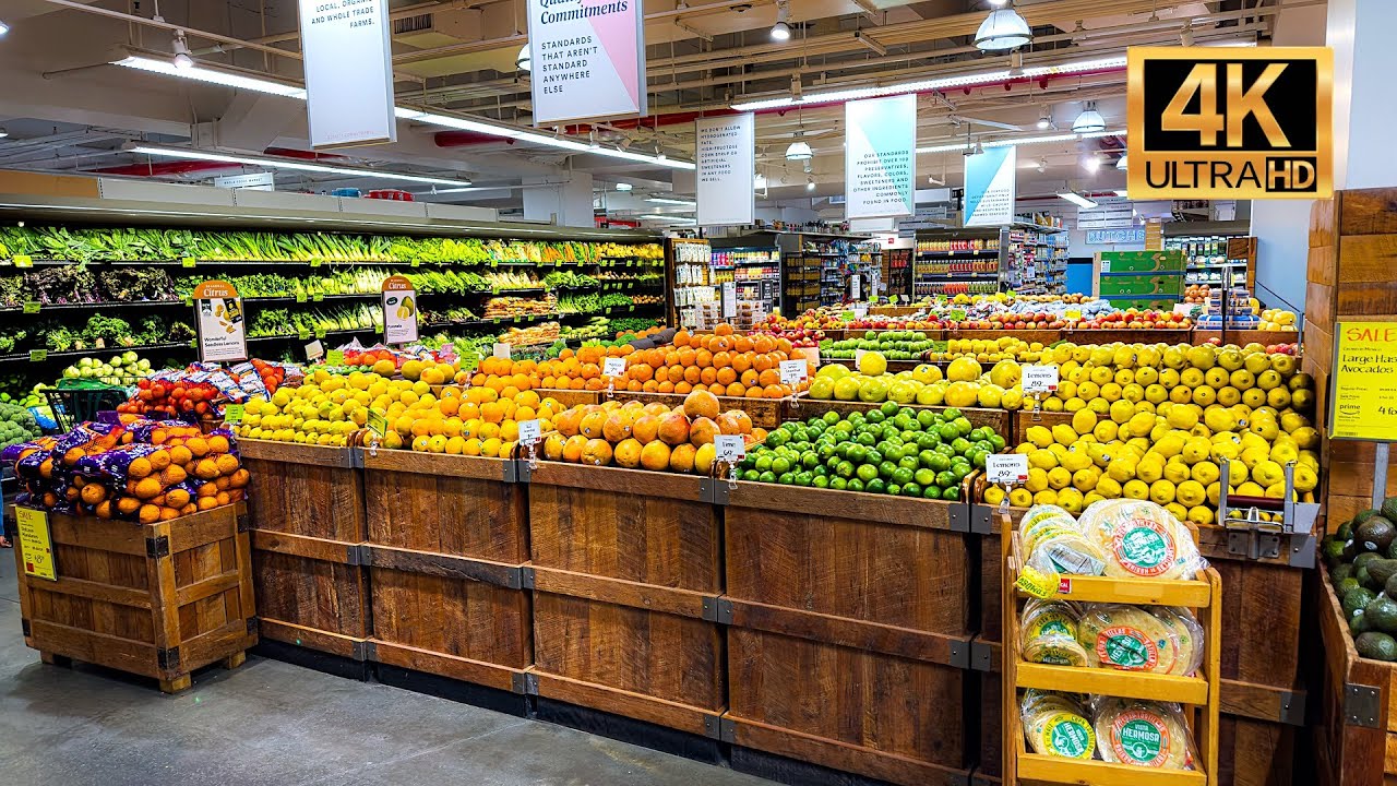 🇺🇸 Откройте для себя рынок Whole Foods в Нью-Йорке, США [Видео 4K]