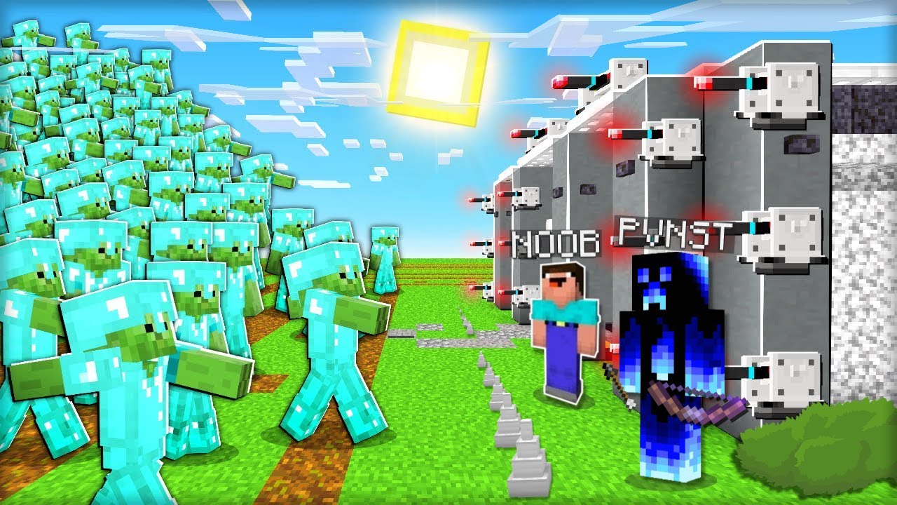 NOOB A PRO SPOLU MAJ&Iacute; NEJSILNĚJ&Scaron;&Iacute; OCELOVOU PEVNOST vs. 1000 ZOMBIE!