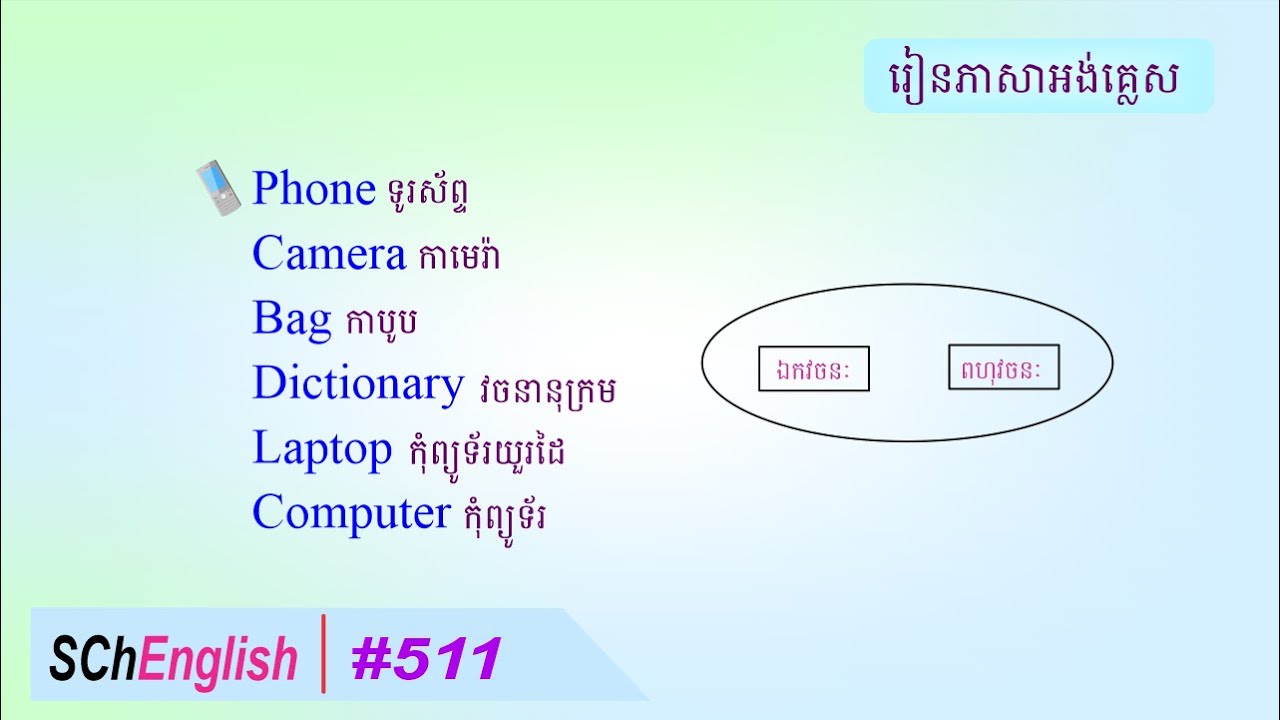 នាមឯកវចនៈ ពហុវចនៈ រៀនភាសាអង់គ្លេស, SChEnglish #511