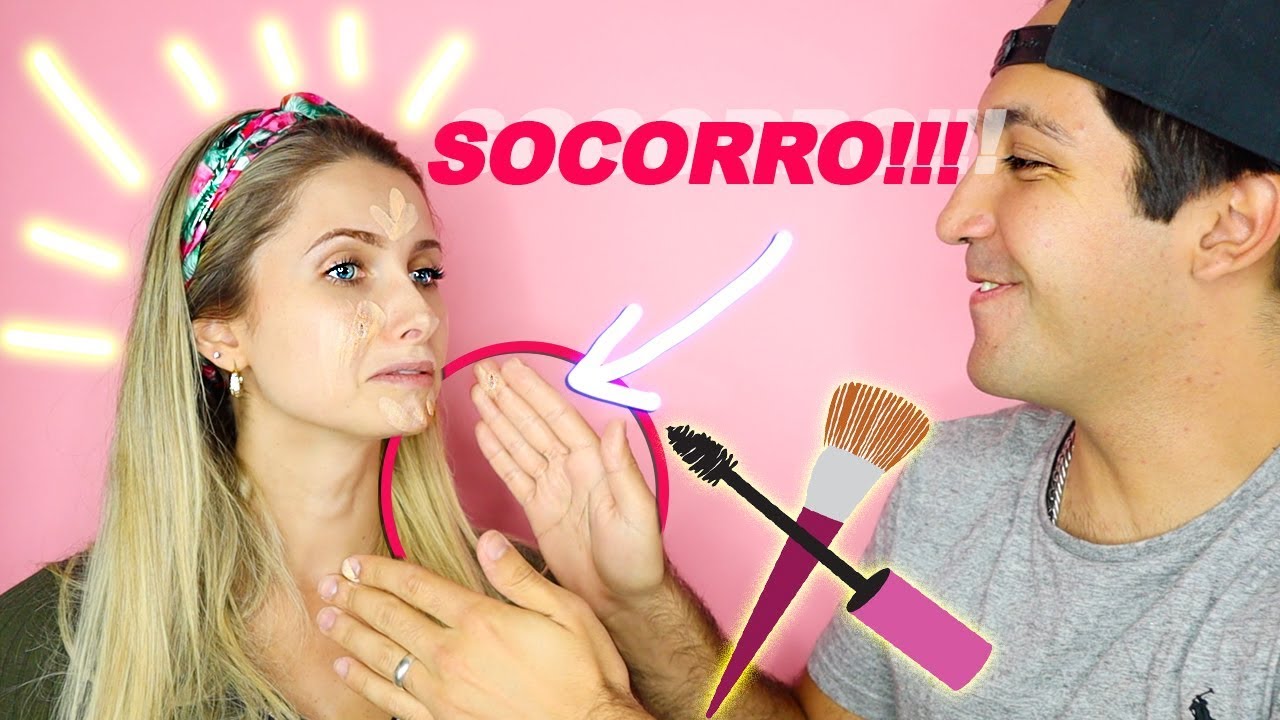 MEU MARIDO ME MAQUIOU PELA PRIMEIRA VEZ NA VIDA!!🤯 😬