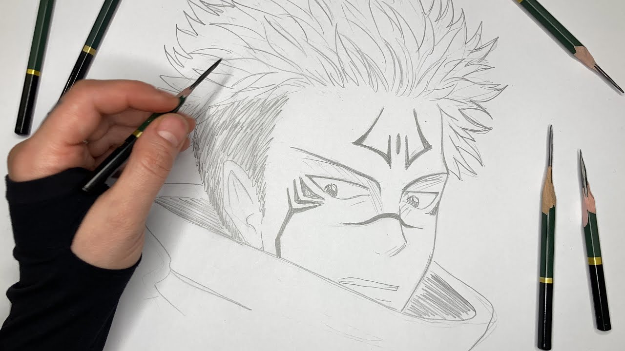 Easy Anime Drawing || How to Draw Sukuna Jujutsu Kaisen step-by-step || Drawing for Beginners