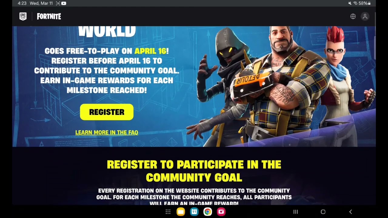 Fortnite is giving away a free skin you have to sign up for it so you can only use in instw @ali -A