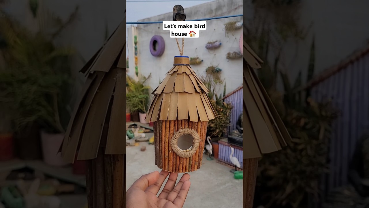 🐦Making Bird House from Waste Material #shorts #birdhouse #trending