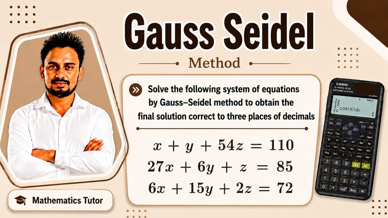 Gauss Seidel Method - Problem #2 Iterative Method | Numerical Method | Linear Algebra