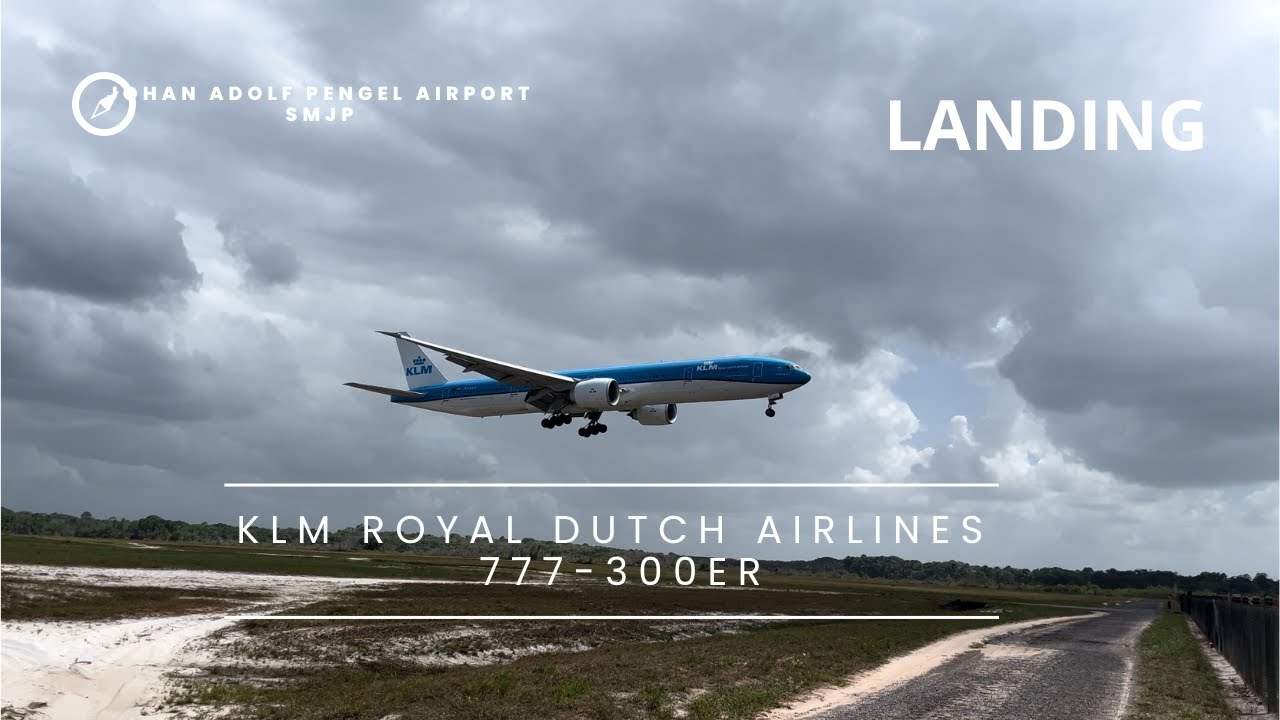 [4K] KLM 777-300ER Landing in Suriname | Johan Adolf Pengel International airport | KL713| RoopramAv