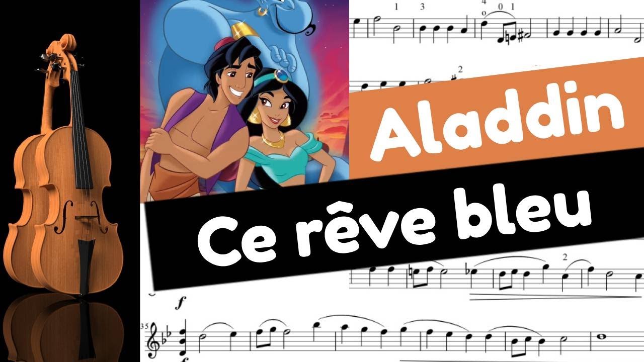 Ce reve bleu Aladdin Disney au violon avec partition
