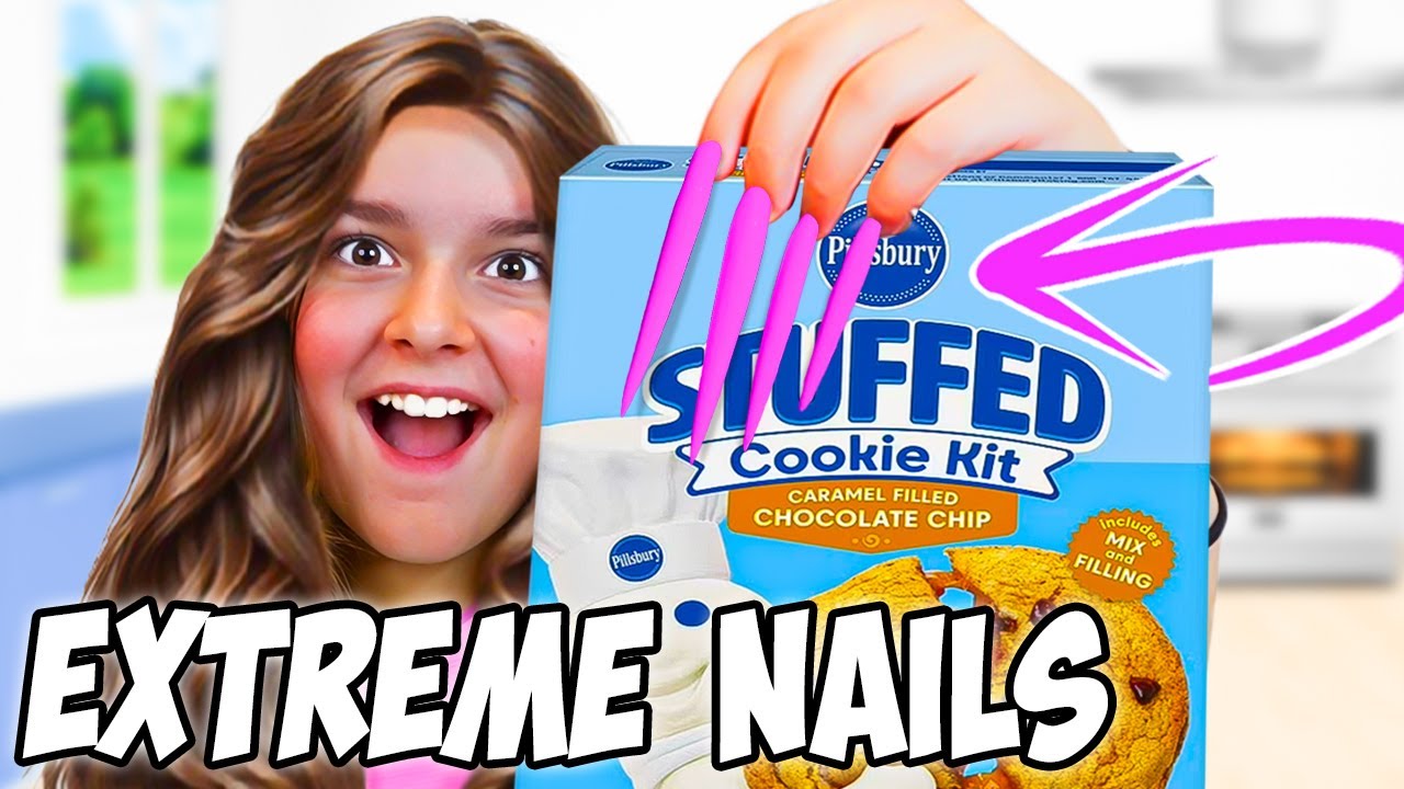 BAKING with EXTREME LONG NAILS!!