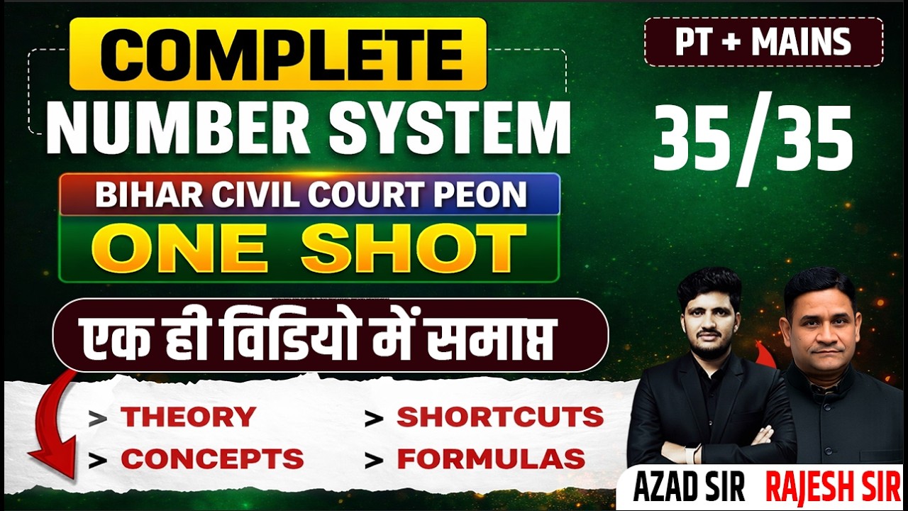 Bihar Civil Court Peon MATHS MAHAMAIRATHAN CLASS | COMPLETE NUMBER SYSTEM IN ONE VIDEO