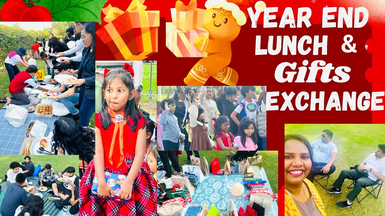 All nationalities Together lunch || Santa gifts Exchange #dubailojosh #teluguvlogs #youtuber 