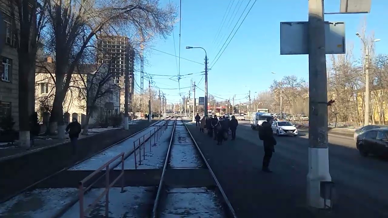 Второй Маршрут, трамвай Татра Т6В5 и нормальная зима. От Детского Центра до 36 школы за 15 минут