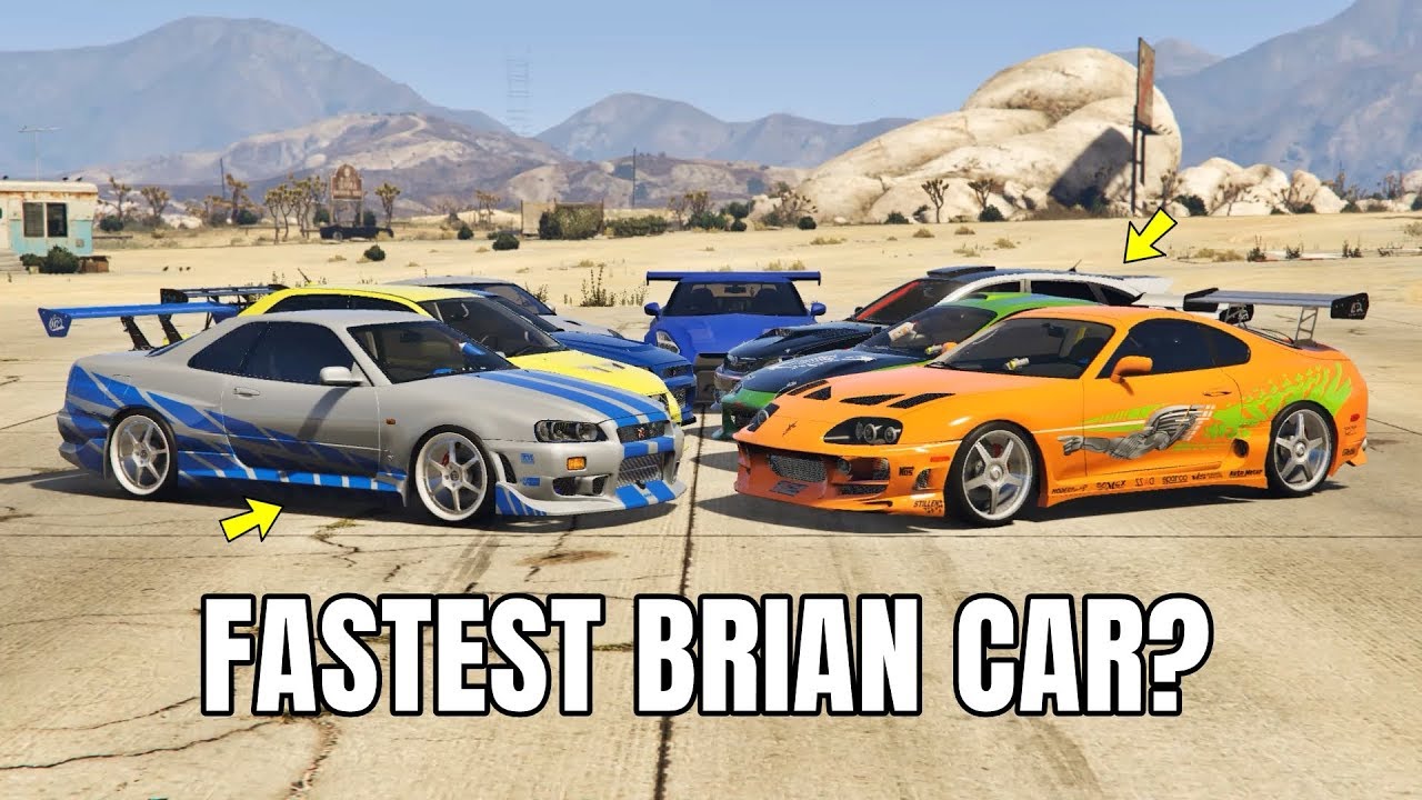 GTA 5 ONLINE - WHICH IS FASTEST BRIAN O'CONNER CAR! (Paul Walker Cars in Fast & Furious)