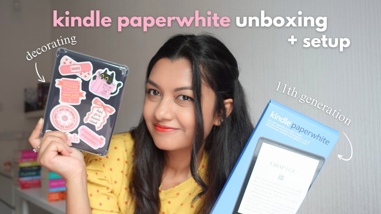 my first ever KINDLE PAPERWHITE! | Kindle unboxing + setup + decorating + removing ads