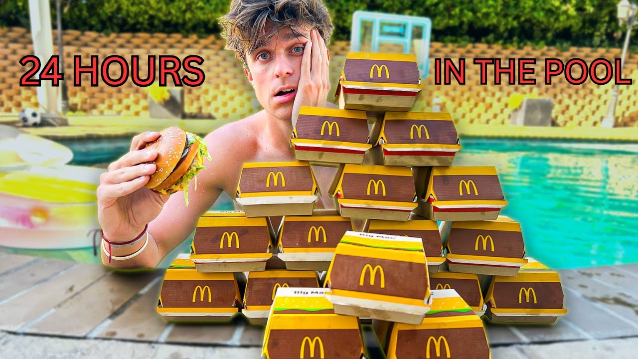 24 HOUR POOL CHALLENGE: EVERY BIGMAC TAKES OFF 1 HOUR