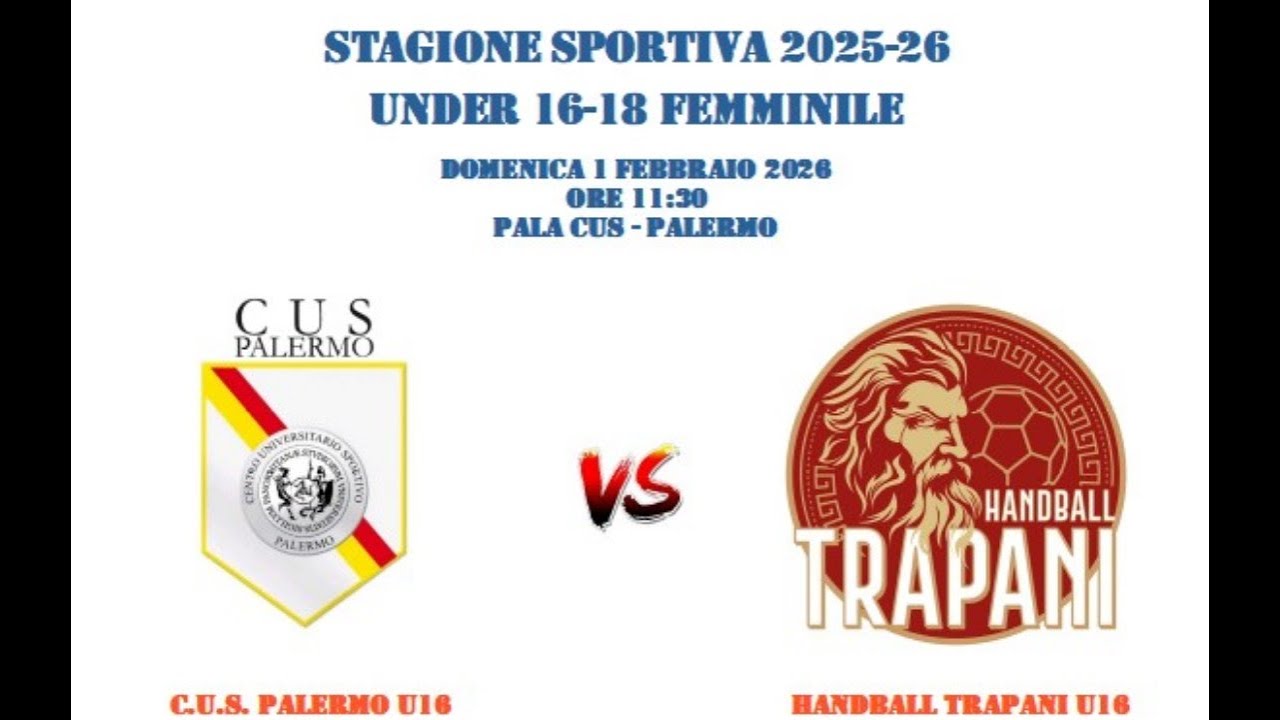 CUS Palermo U16 vs Handball Trapani U16 - 01/02/2026