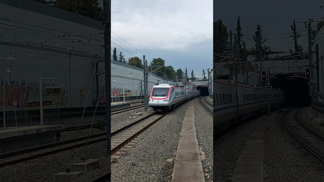 Intercity 51 (ETR 470) enters Ag Anargyroi station 